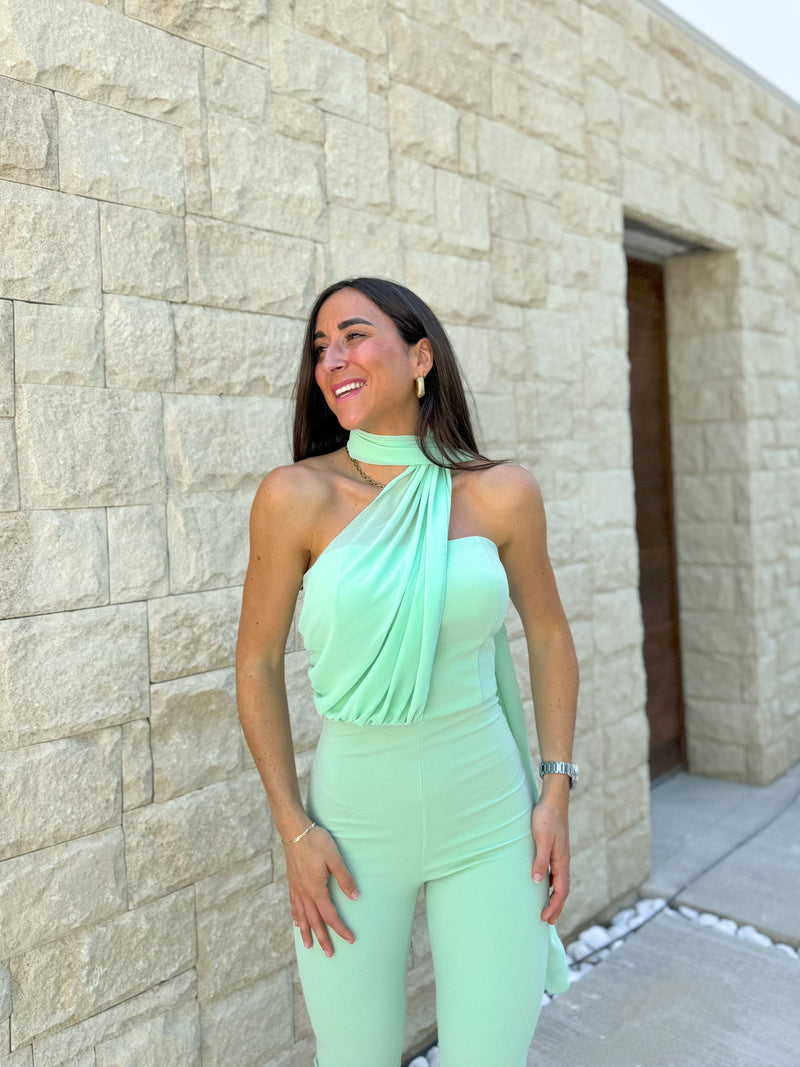 Mint multi tulle jumpsuit