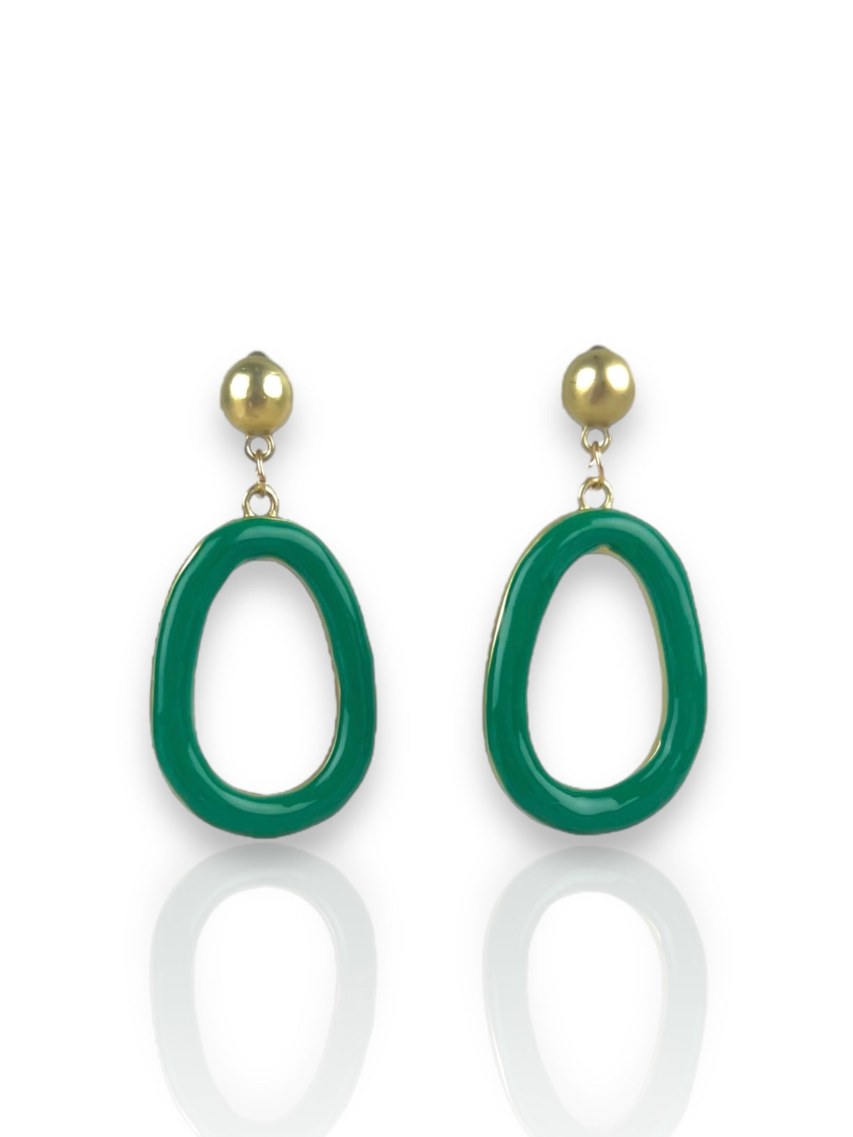 Green stone ring earrings