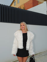 White lapel fur jacket