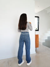 Straight high rise jeans