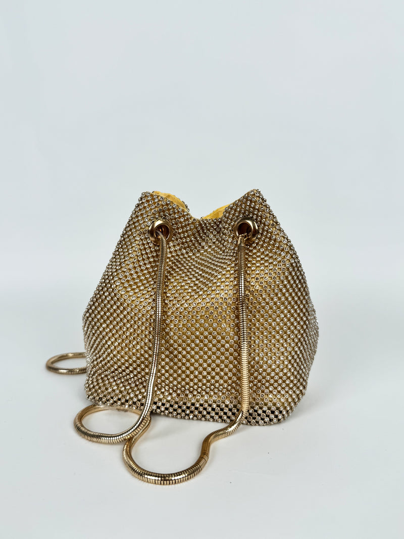 Gold party clutch bag