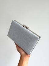 Rectangle silver glitter clutch