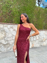 Glitter burgundy mermaid dress