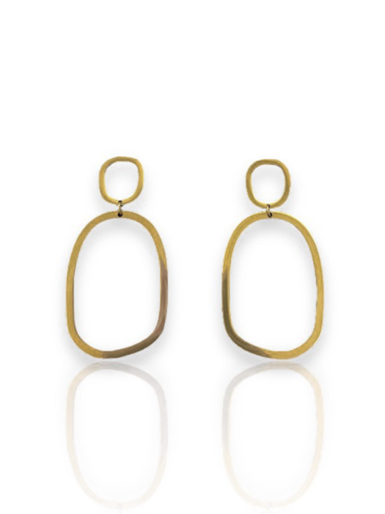 Golden oval earrings