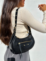 Black baguette shoulder bag