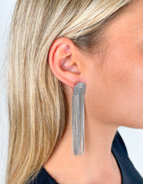 Silver cascade earrings