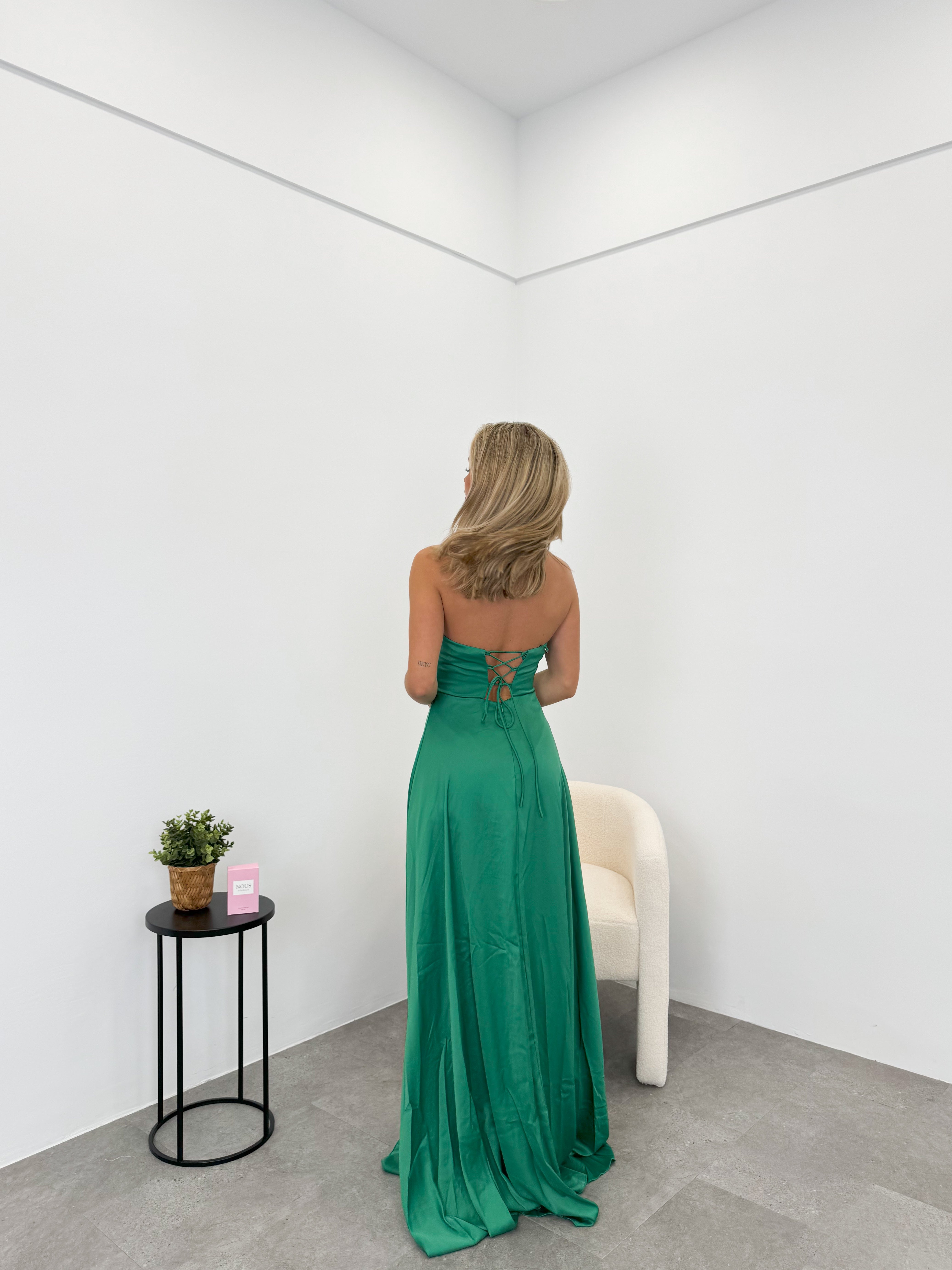 Corset dress green word