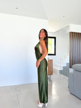 Olive knot long dress