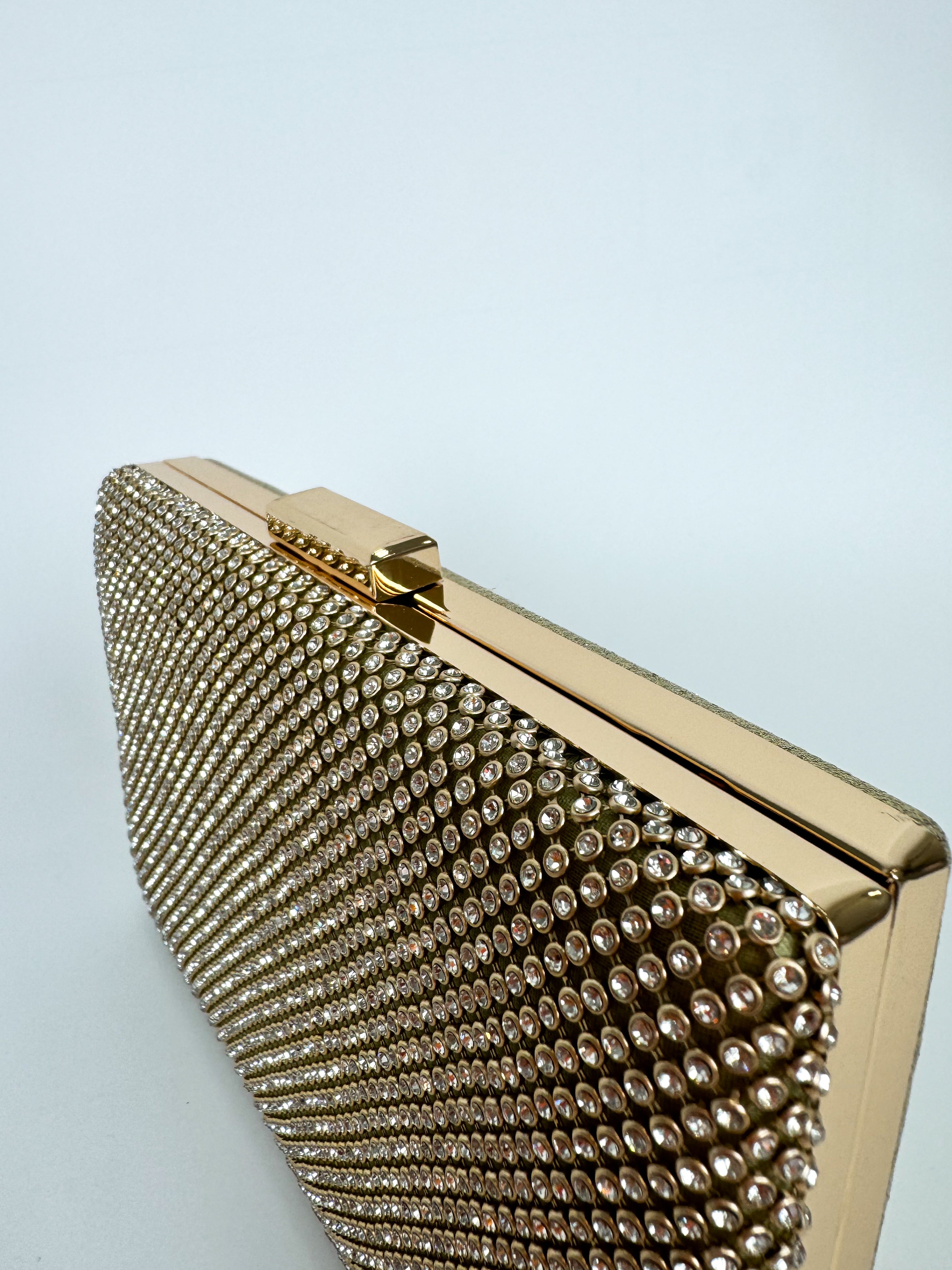 Gold glitter effect clutch