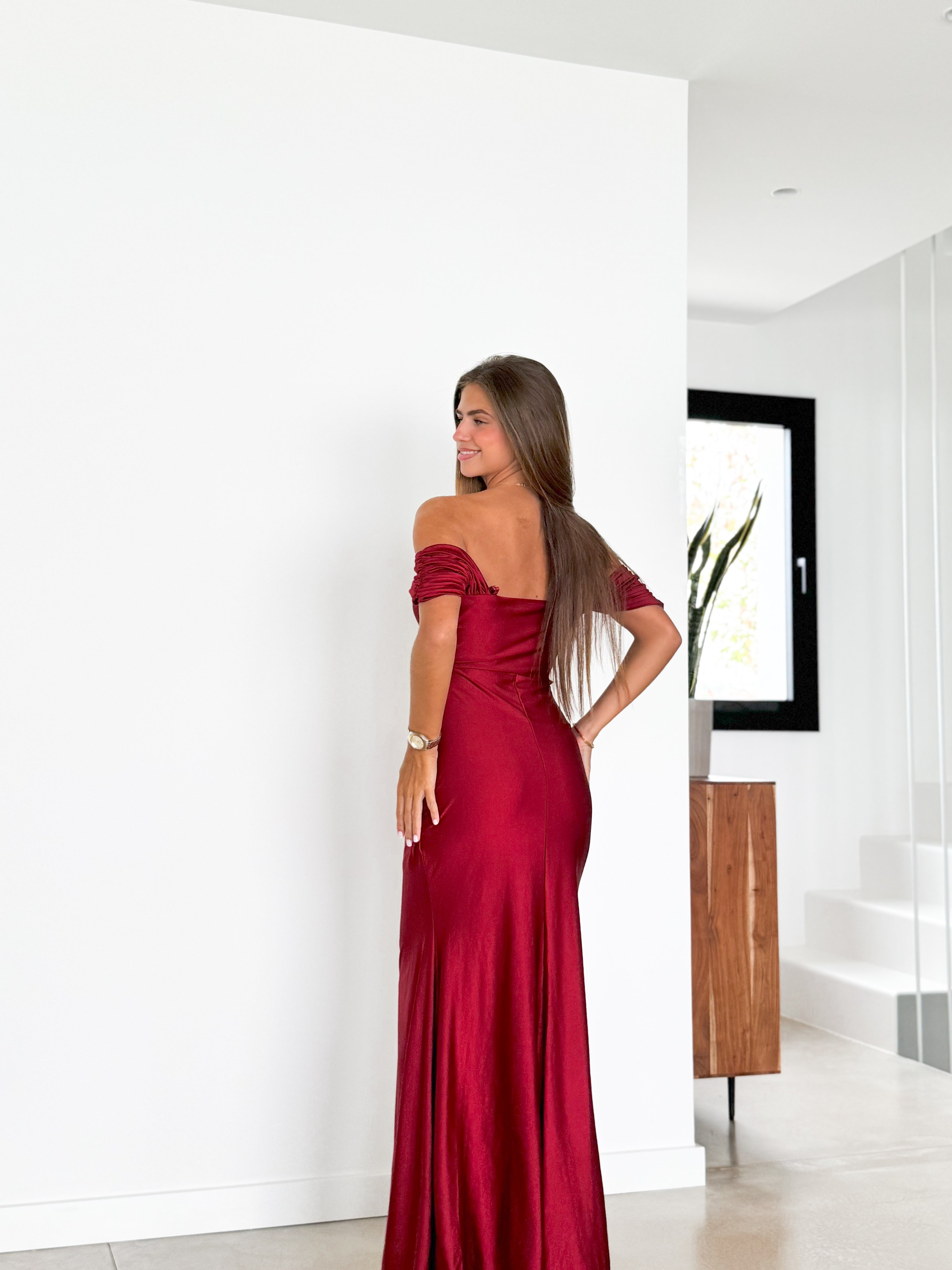 Burgundy sleeveless dress