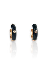 Black band hoop earrings