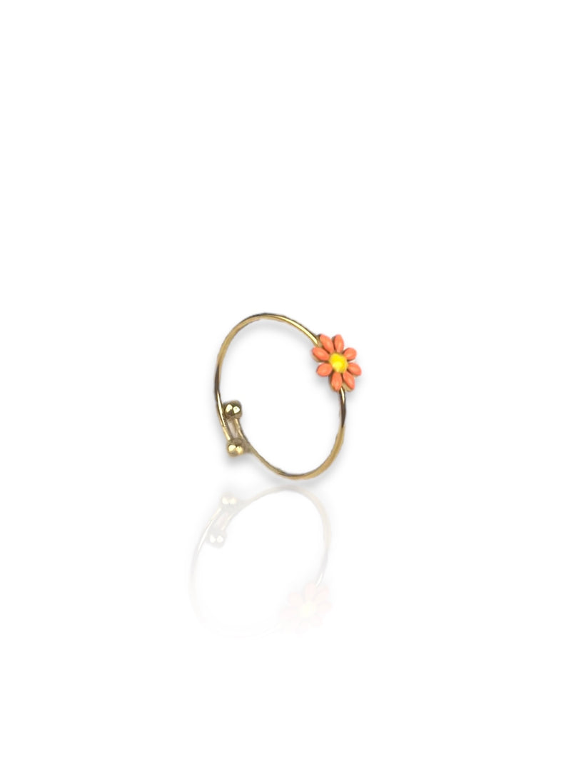 Golden orange flower ring