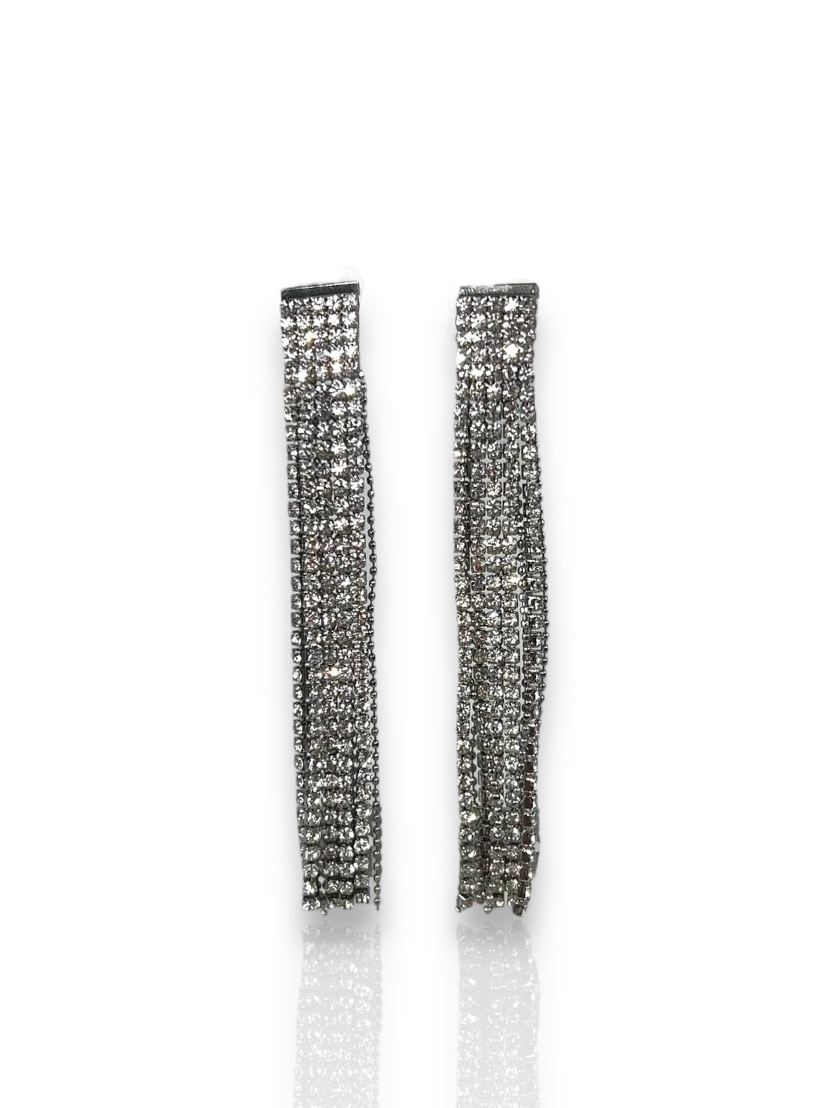 Silver plated long cascade earrings