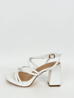 White interlaced platform sandal