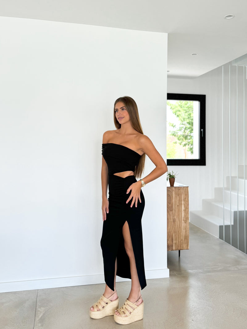 Black cut bandeau dress assim black