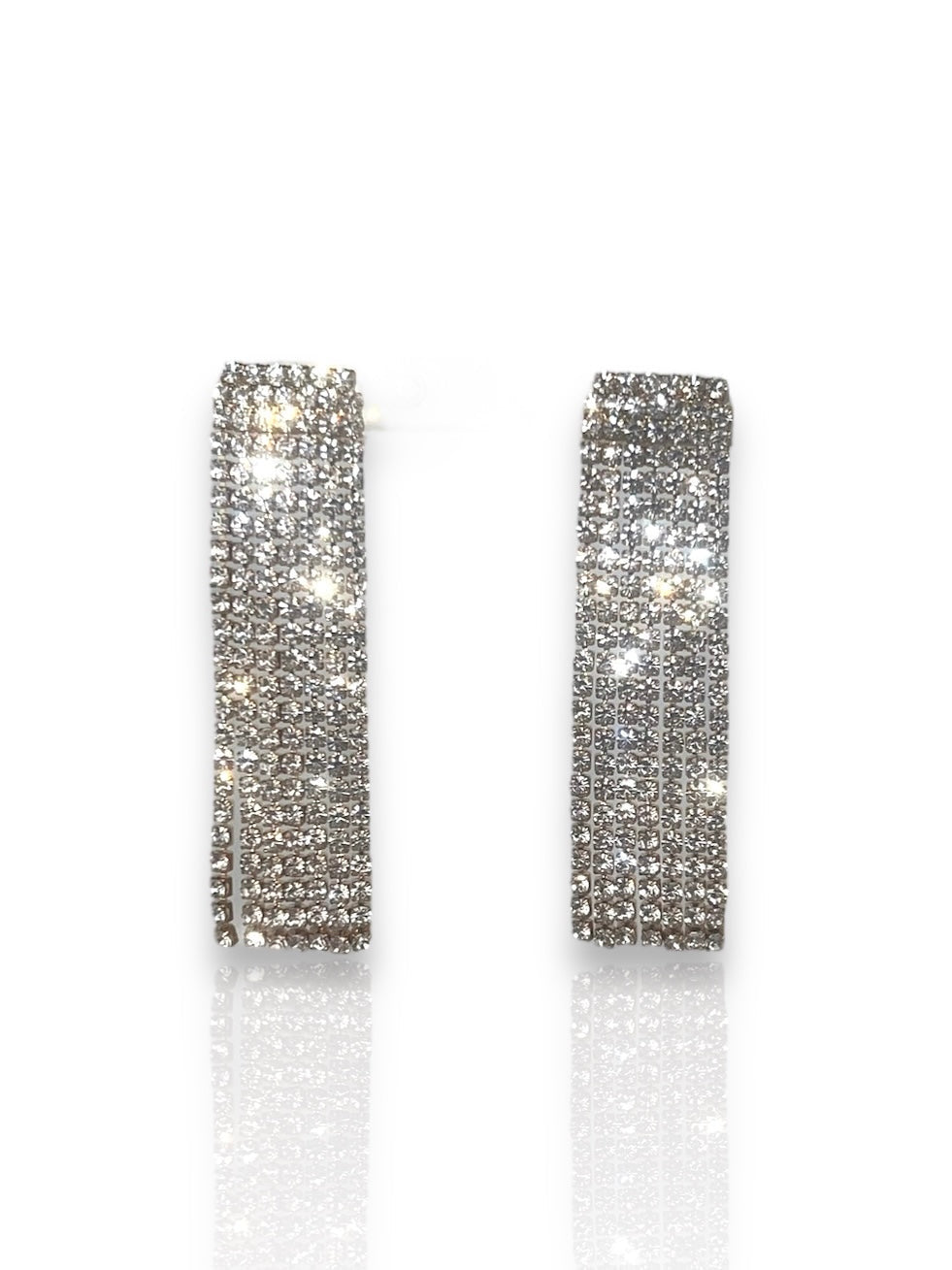 Silver cascade earrings