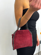 Burgundy suede pocket bag