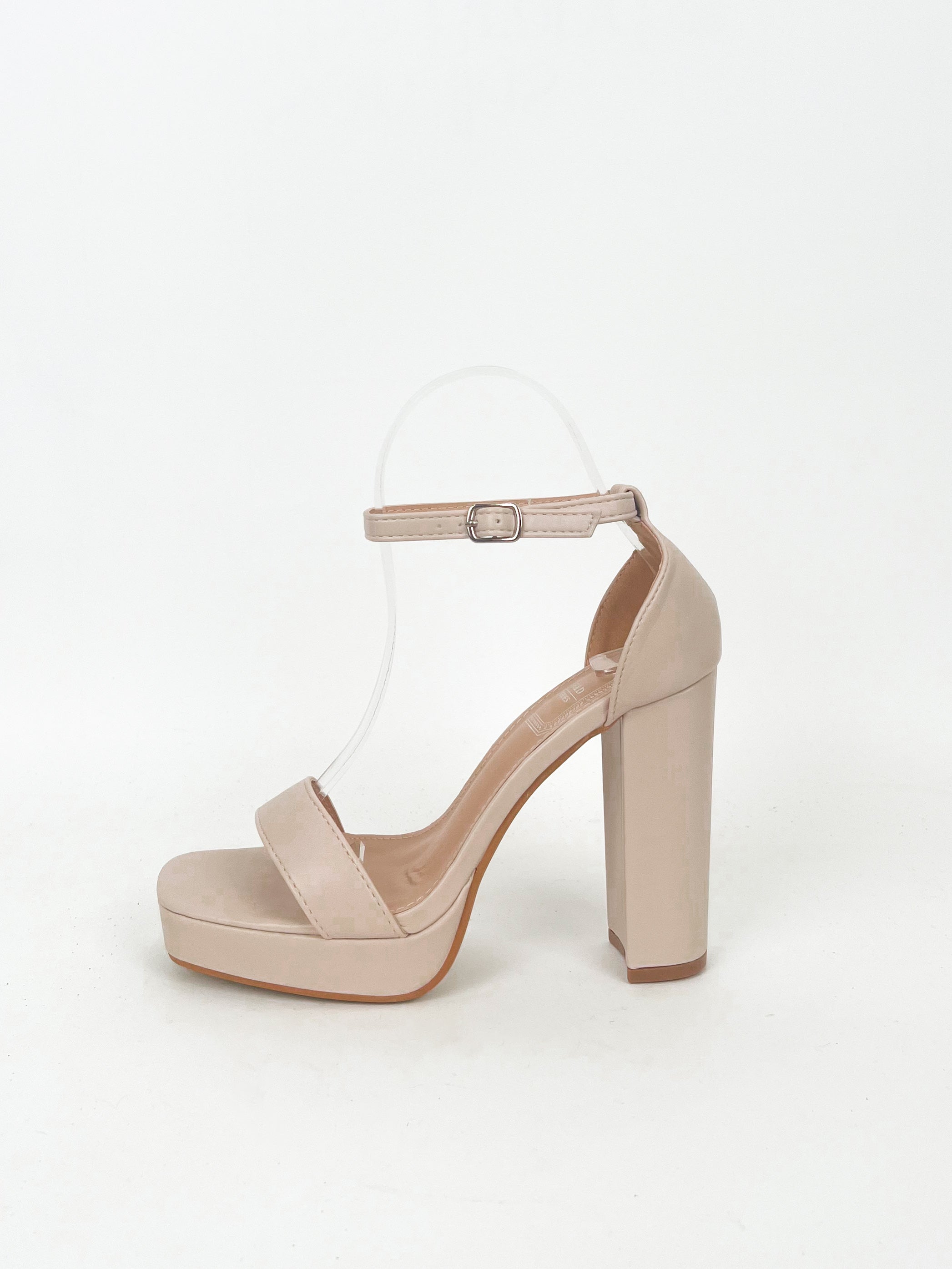 Nude band heel sandal