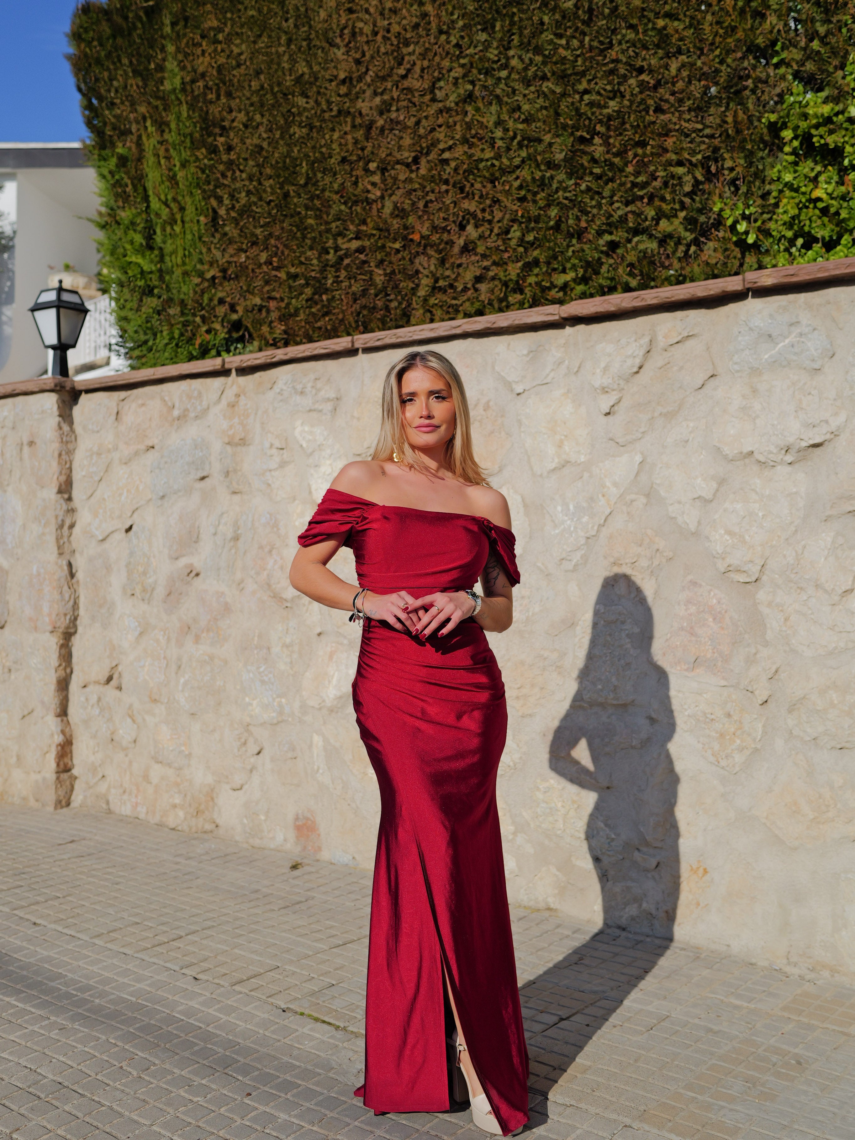 Burgundy sleeveless dress