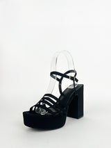 Black banded platform sandal