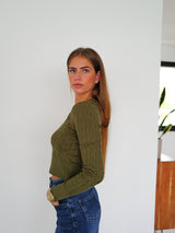 Khaki braided sweater