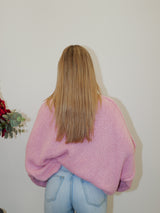 Pink oversize knitted sweater