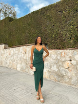 Midi dress green straps