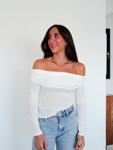 White asymmetrical boat top