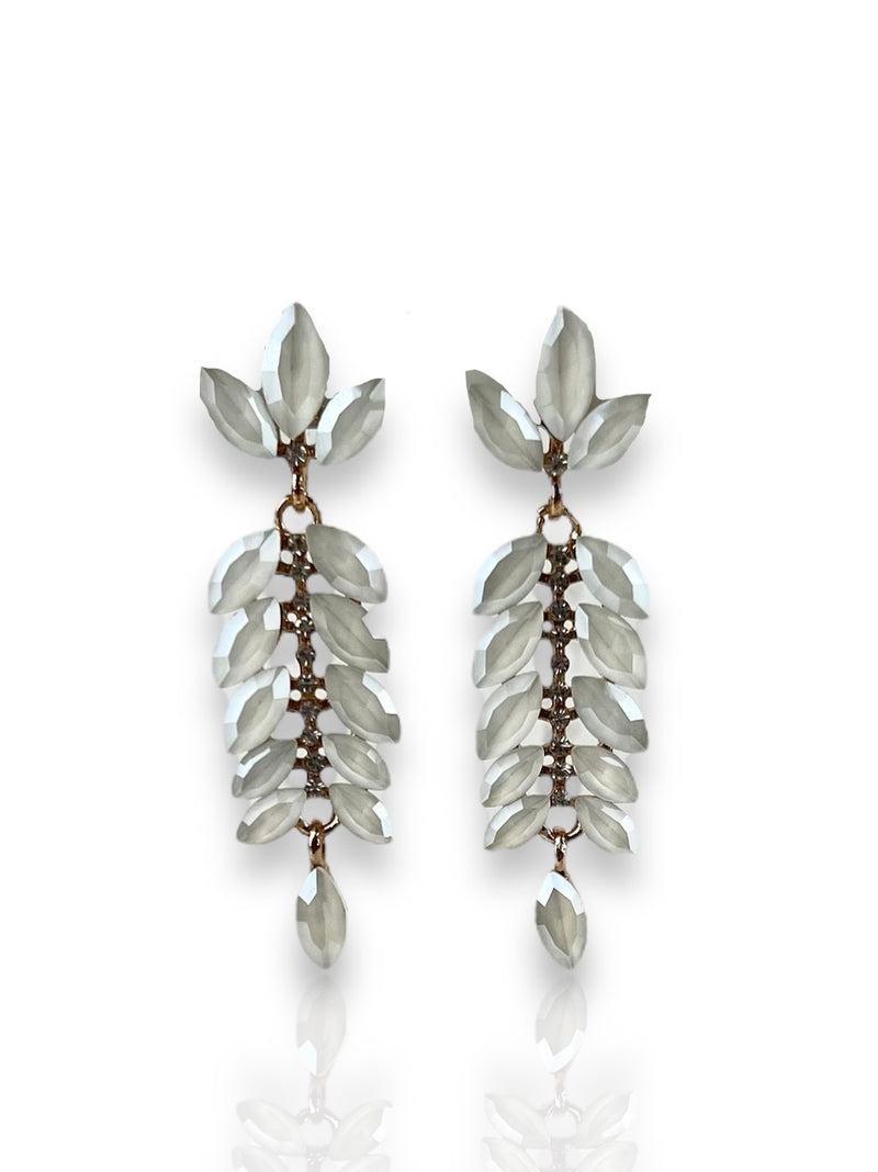 White strands earrings