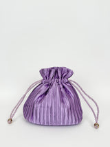 Lilac satin clutch bag