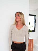 Beige braided sweater