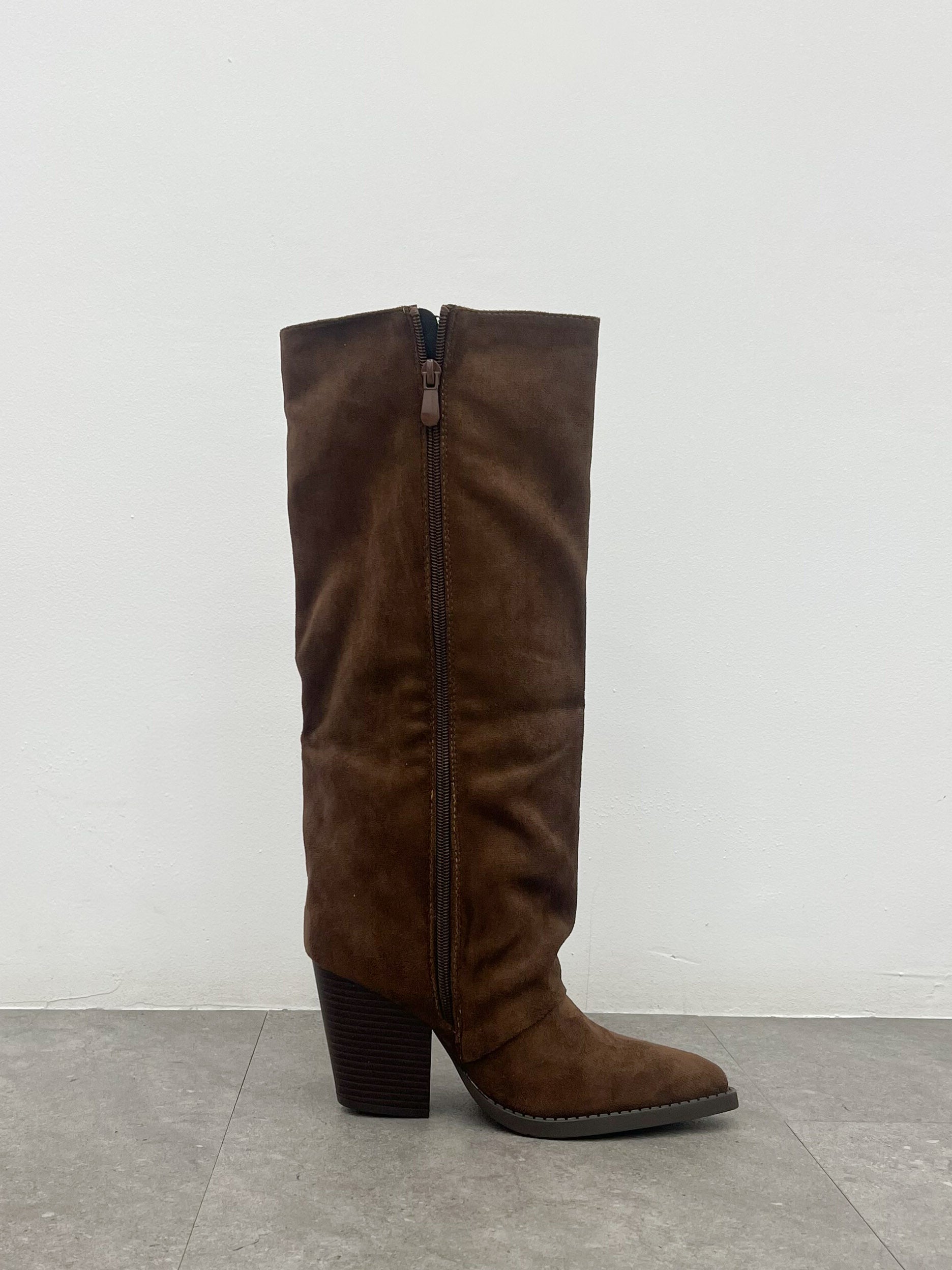 Chocolate side fringed cowboy boots