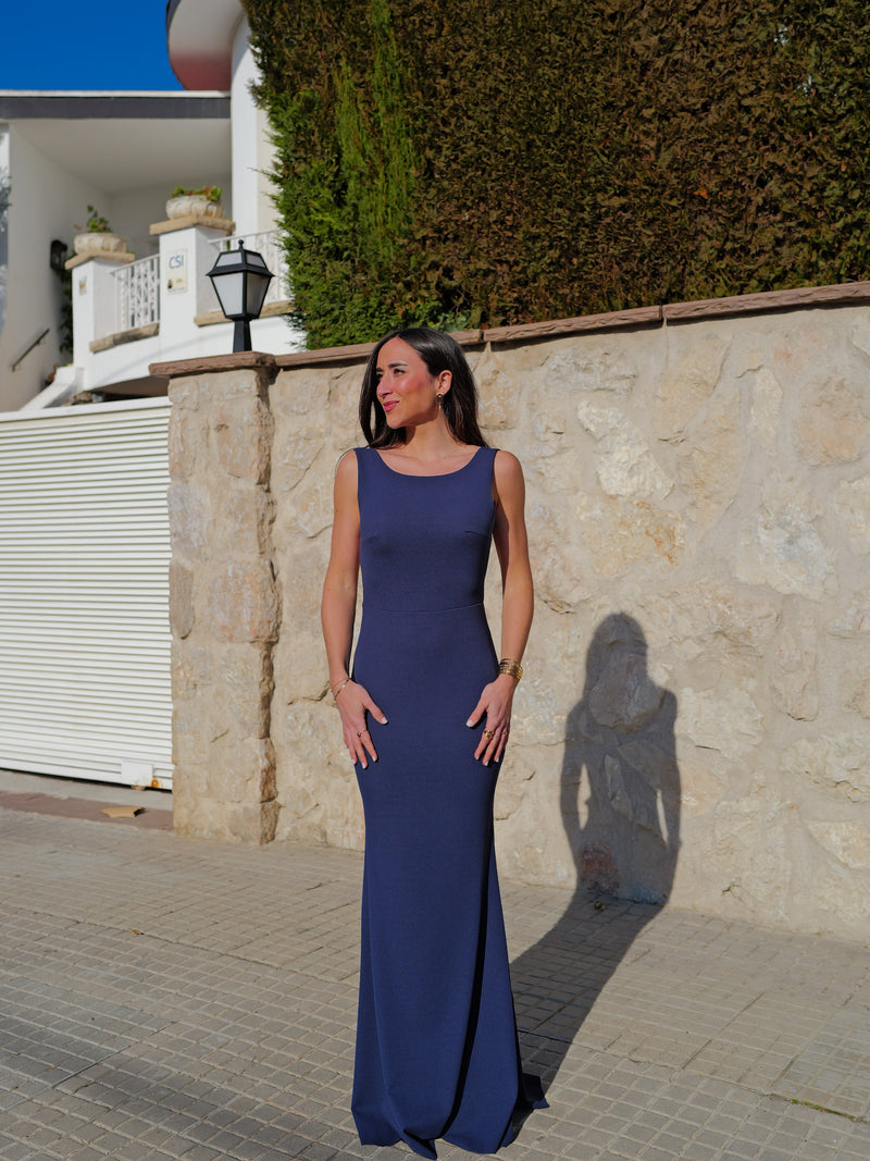 Navy mermaid long dress