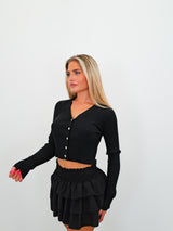 Mini ruffled ruffle skirt black