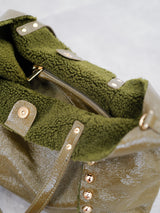 Green glitter studded bag