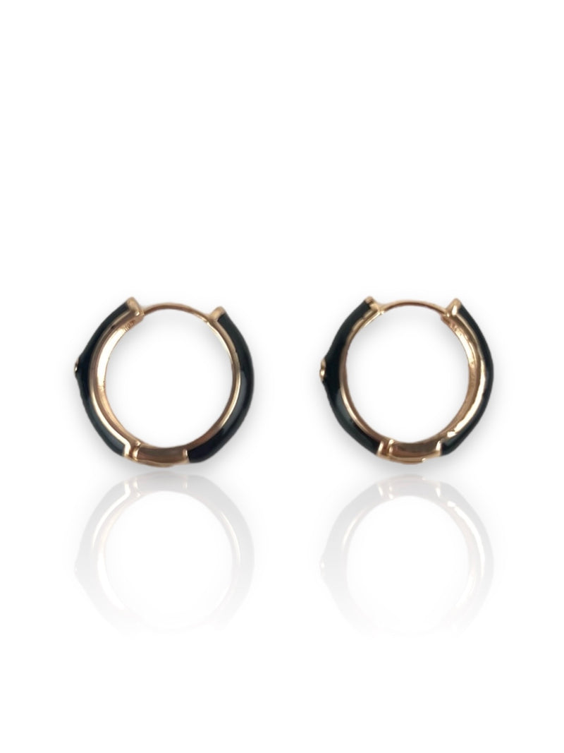 Black band hoop earrings