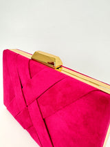 Fuchsia braided clutch