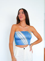 Crop band nest blue