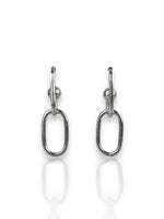 Silver plated double link earrings