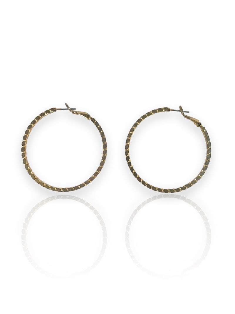 Gold plated intertwined hoop earrings