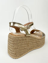 Gold band platform wedges