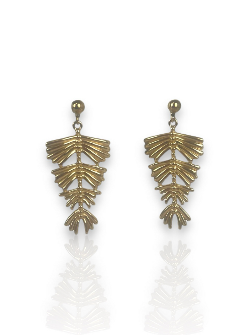 Golden palm tree earrings