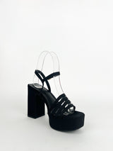 Black banded platform sandal