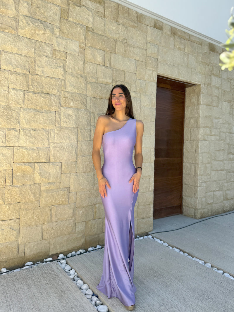 Lilac back knot assimilation dress