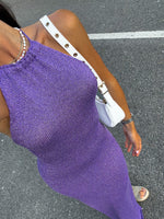 Lilac knitted halter dress