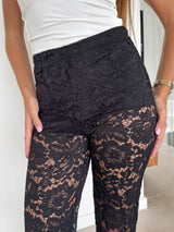 Black lace pants