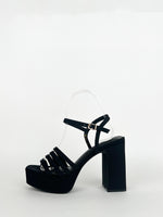 Black banded platform sandal