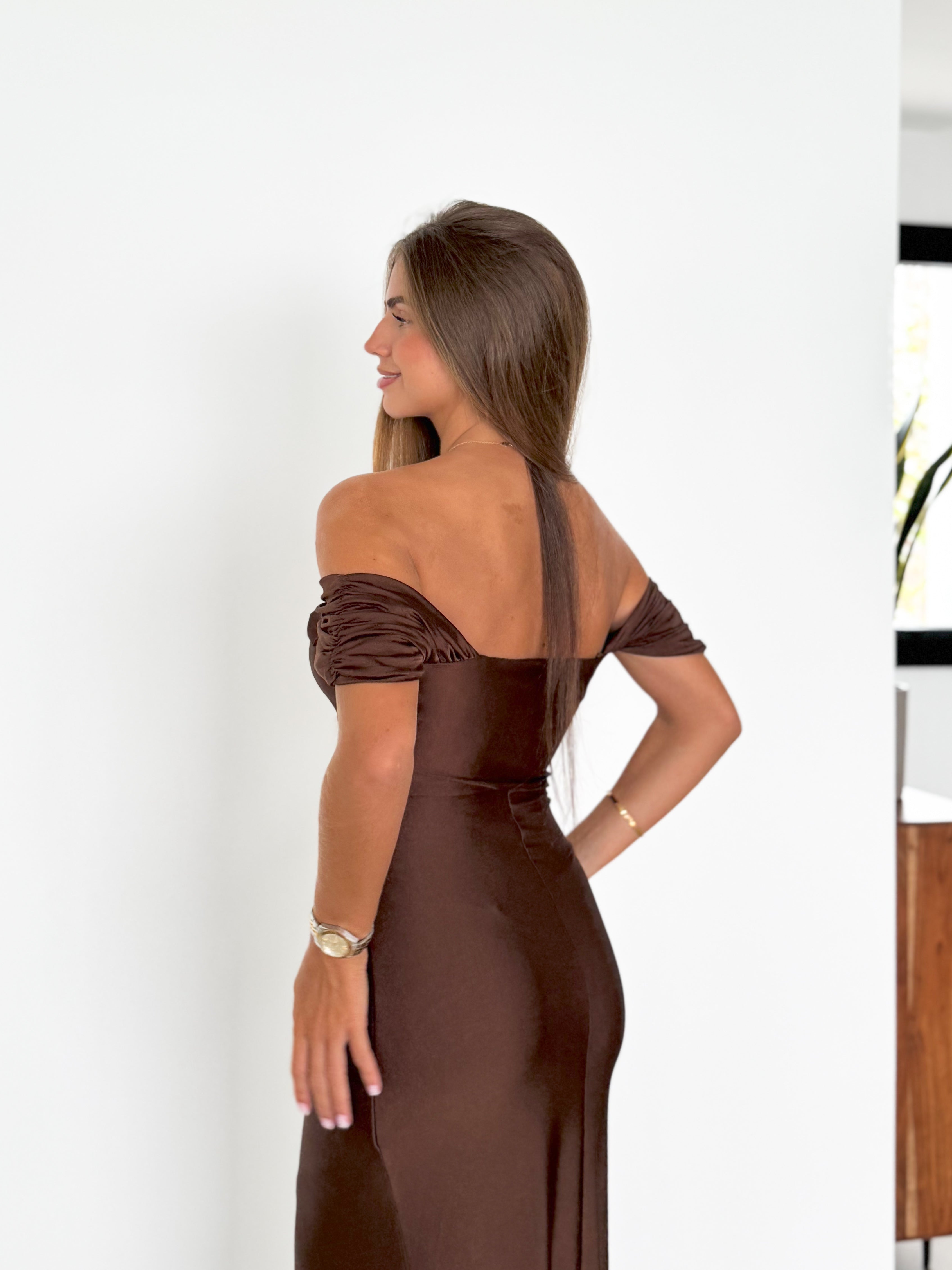 Brown sleeveless dress