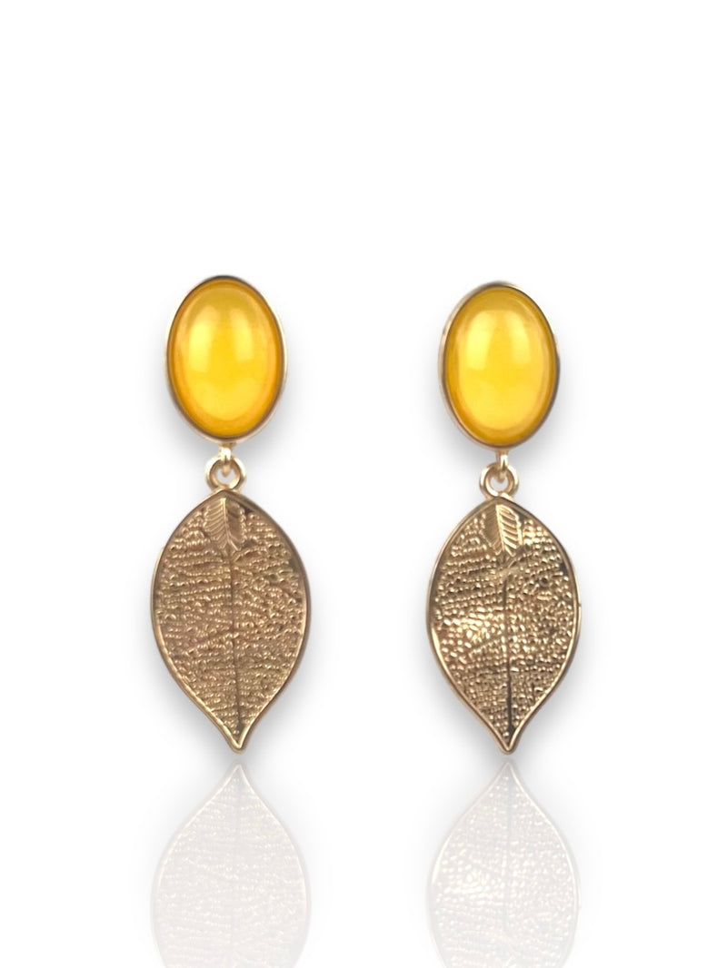 Yellow drop earrings