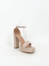 Nude band heel sandal